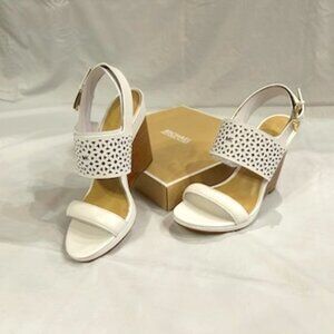 Michael Kors White Wedge Sandal Sz 8 New